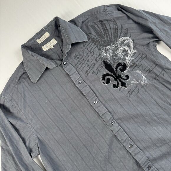 Eighty Eight Affliction Style Y2K Vintage Grunge Angel Wings LS Shirt Mens L - Picture 1 of 9
